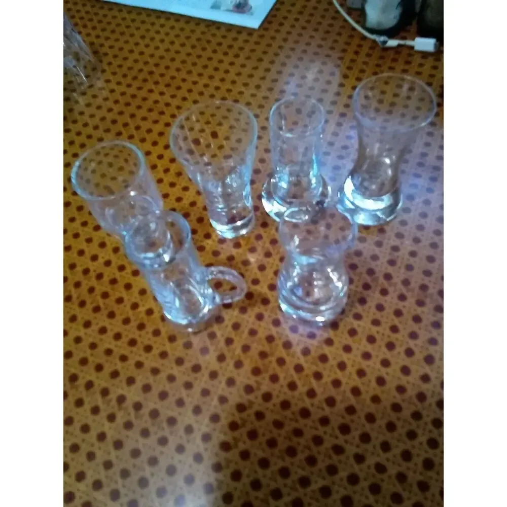 Set of 6 Vintage Assorted Shot Glasses.